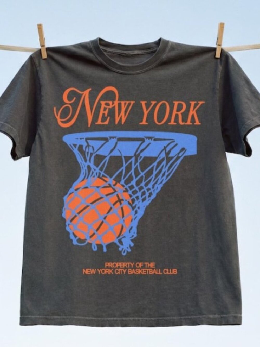 New York Basketball T-Shirt, Retro NY BBall Streetwear Tee